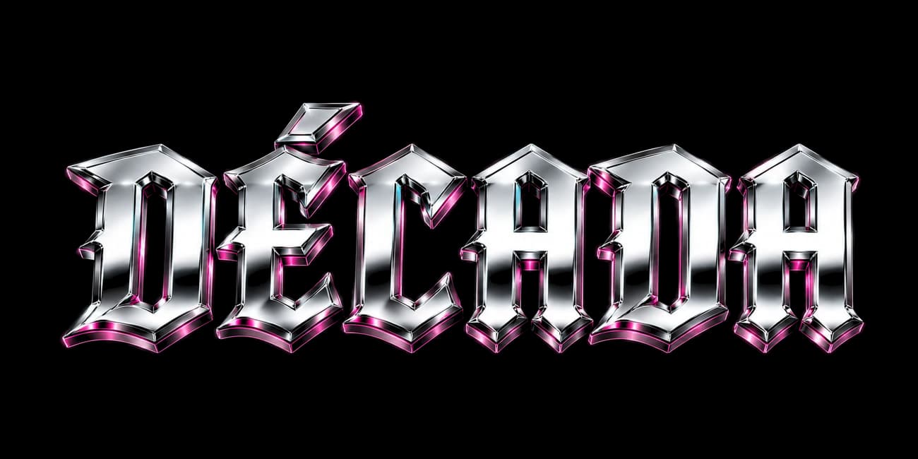 Década, logotipo chrome