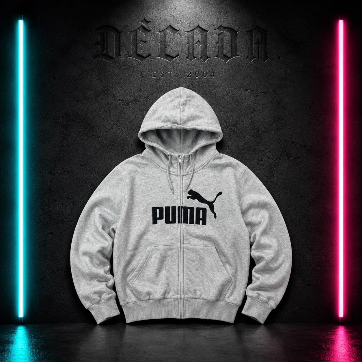 Sudadera con capucha y cremallera Puma gris, talla M