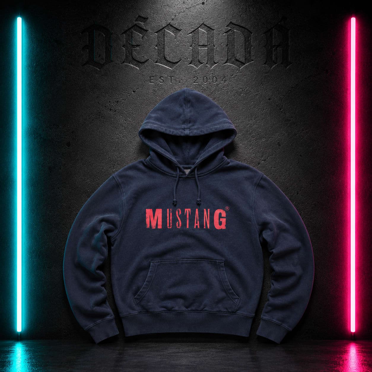 Sudadera con capucha Mustang azul marino, talla L