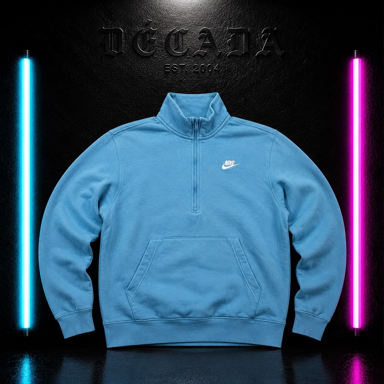 Sudadera Nike cuello cremallera azul, talla M