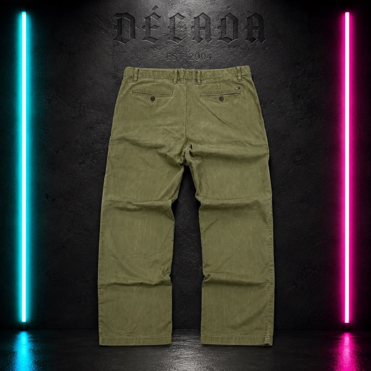 Pantalón chino Tommy Hilfiger verde oliva, talla XL