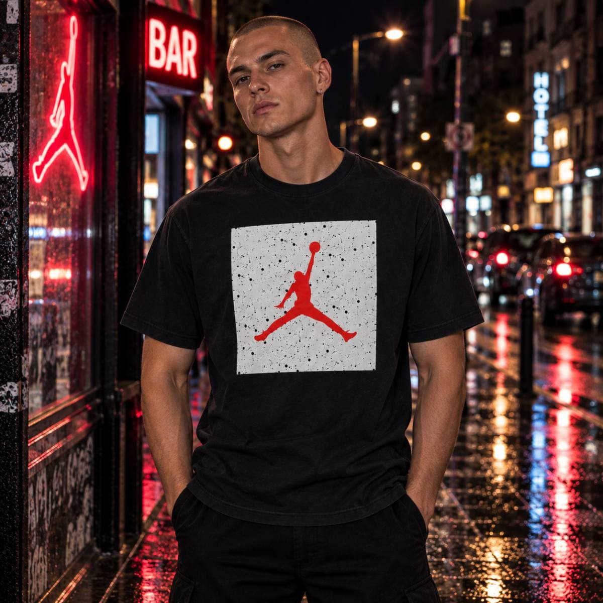 Camiseta Jordan negra, talla L