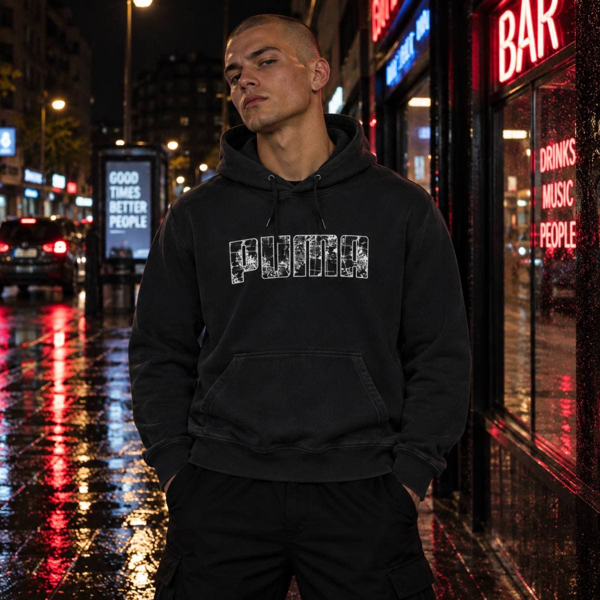 Sudadera Puma negra, talla M