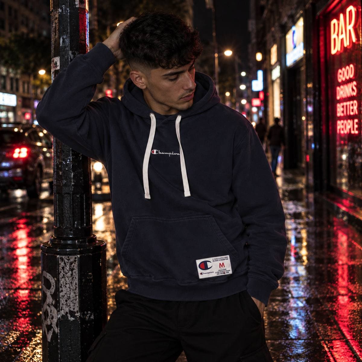 Sudadera Champion azul marino, talla M