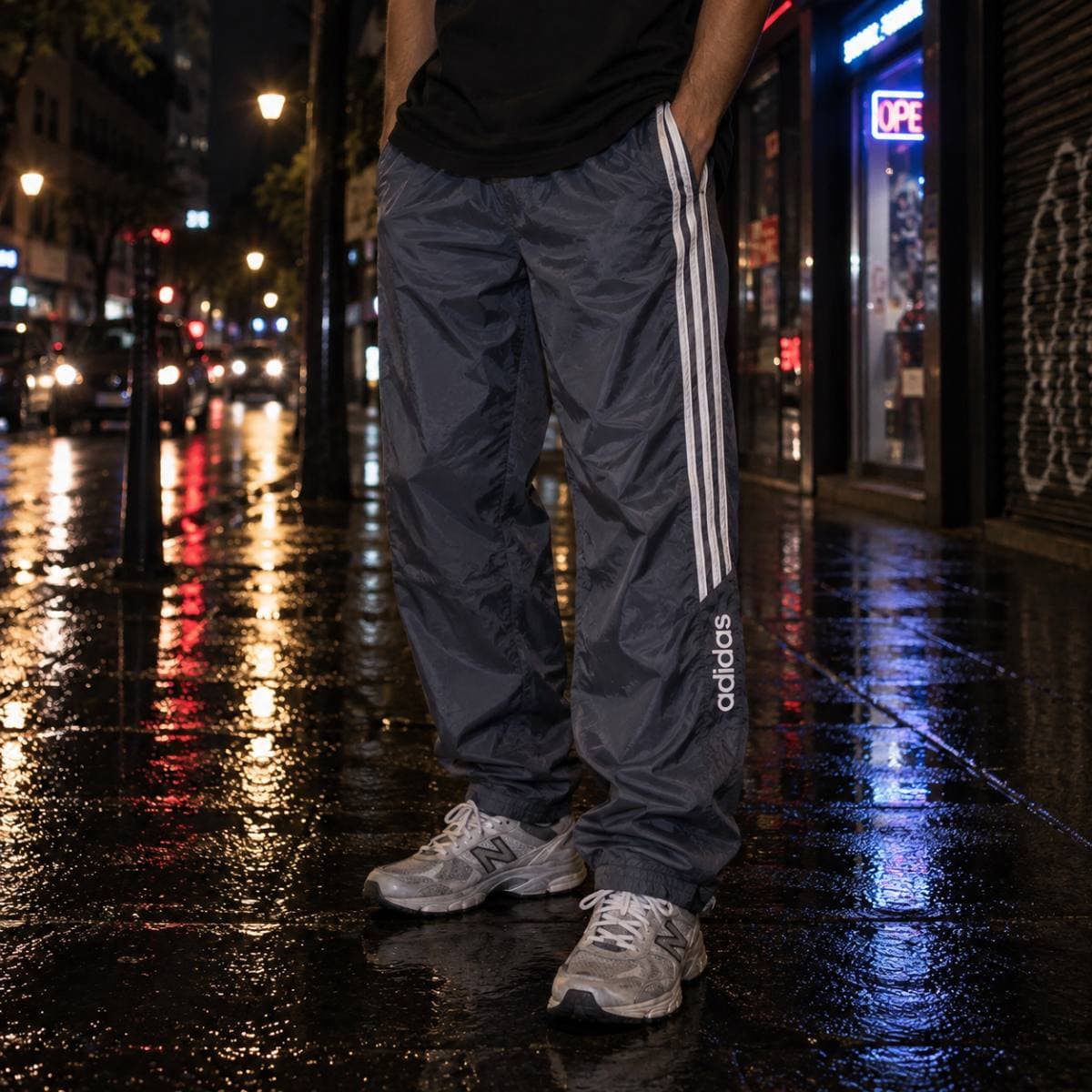 Track pant Adidas nailon gris