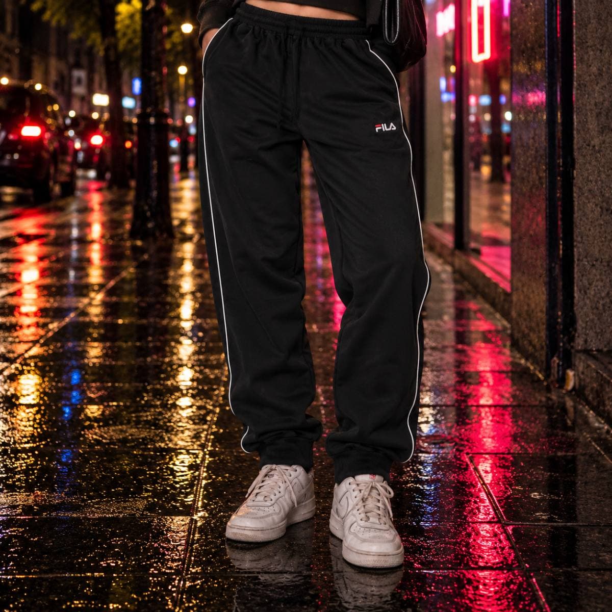 Pantalón de chándal Fila negro, talla M