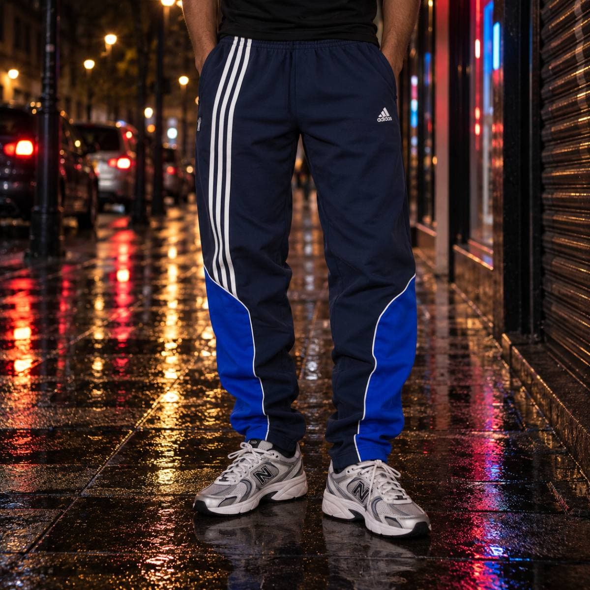 Track pant Adidas azul marino, talla L